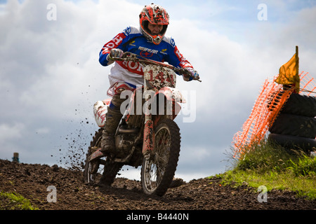 Motocross racing at a circuit near Darvel Ayrshire Scotland UK Stock Photo