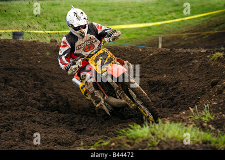Motocross racing, racing circuit, Darvel, Ayrshire, Scotland, UK Stock Photo