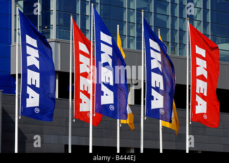 Flags at Coventry Ikea store West Midlands England UK Stock Photo