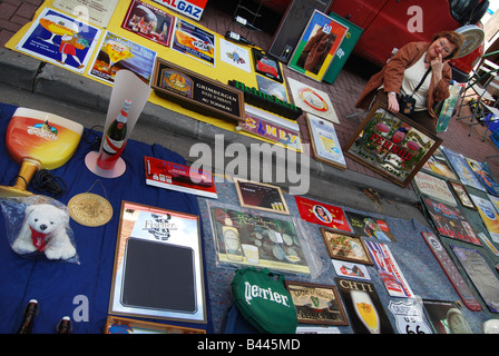 mixed collection of bric a brac at Lille Braderie France Stock Photo