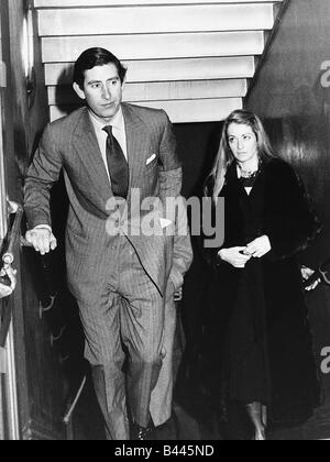 Prince Charles son of British Monarch Queen Elizabeth with friend Penelope Eastwood March 1977 Stock Photo