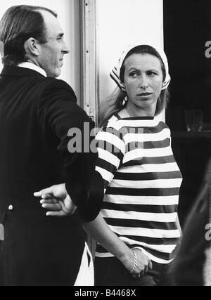 HRH Princess Anne with husband Captain Mark Phillips September 1981 Stock Photo