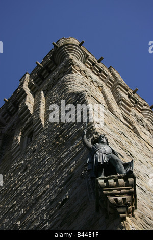 City of Stirling, Scotland. The John Thomas Rochead designed National Wallace Monument, on the summit of Abbey Craig. Stock Photo