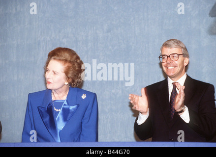 John Major MP Prime Minister with Margaret Thatcher at the Conservative Conference 1991 Stock Photo