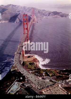 The Golden Gate Bridge in San Francisco Circa 1966 Stock Photo