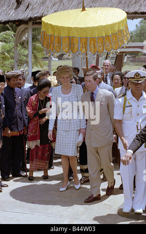 Prince Charles Princess Diana Overseas Visit Far East Tour November 1989 Stock Photo