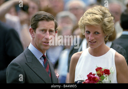 Princess Diana Prince Charles Overseas Visit to Hungary May 1990 Stock Photo