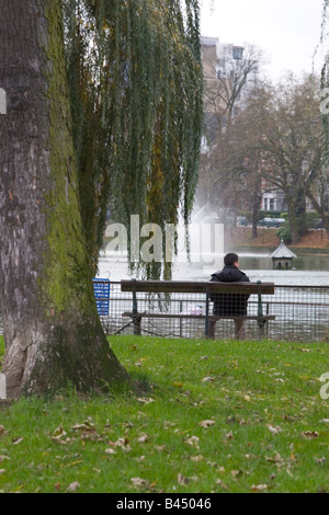 The picturesque Ixelles Ponds in the suburbs of the city of Brussels, Belgium photographed during the Autumn season Stock Photo