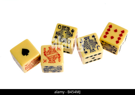 card dice on white Stock Photo