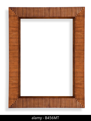 A custom made wooden picture frame silhouetted and with clipping path Stock Photo