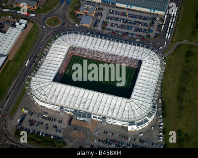 Pride Park, home of Derby County, Derby, Northern England, saturday afternoon with crowd Stock Photo