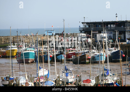 Fishing Boats in Harbour Bridlington Stock Photo