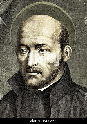Ignatius von Loyola, 1491 - 31.7.1556, Spanish clergyman, founder of the 'Society of Jesus', portrait, engraving, 19th century, Stock Photo