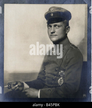 Richthofen, Manfred von, 2.5. 1892 -  21.4.1918, German aviator, portrait, 1918, 'The Red Baron', Freiherr, fighter pilot, First World War, WWI, officer, air force, Germany, 20th century, , Stock Photo