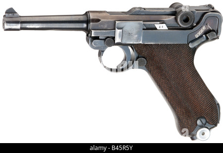 weapons/arms, firearms, pistols, pistol 08 Mauser, caliber 9 mm Parabellum, 1939, weapon, firearm, 20th century, Second World War, WWII, , Stock Photo