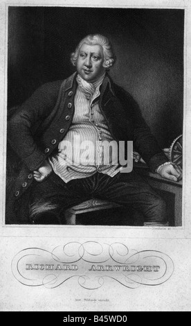 Arkwright, Richard, 23.12.1732 - 3.8.1792, British inventor and industrialist, half length, engraving, by Nordheim, Meyers Konversationslexikon, 19th century, , Artist's Copyright has not to be cleared Stock Photo