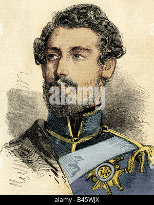 Charles XV, 3.5.1826 - 18.9.1872, King of Sweden and Norway 8.7.1859 - 18.9.1872, portrait, engraving, 'Die Glocke', 6.8.1859, Stock Photo