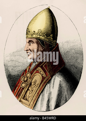 Pope Gregory IX portrait after fresco in basilica of St. Paul-without ...