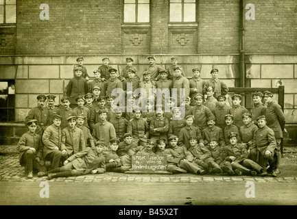 First World War / WWI, return of German troops, group picture, 2nd machine gun company, circa 1918 / 1919, , Stock Photo