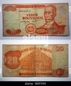 Old Bank notes from Bolivia Stock Photo