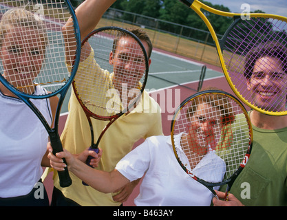 Tennis mixed couples Stock Photo