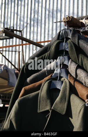 clothes stall at porta portese market, rome, italy Stock Photo