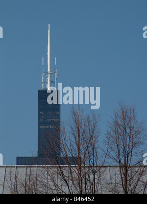 Top of the Sears Tower. View from South Columbus Drive. The Loop. Chicago. Illinois. USA Stock Photo