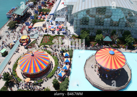 View of the Navy Pier from the Ferris Wheel, Chicago, Illinois Stock Photo