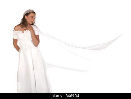Bridal Portrait of a Beautiful Woman With Copyspace Stock Photo