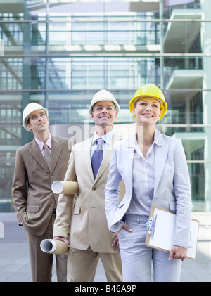 Germany, Baden-Württemberg, Stuttgart, three architects, portrait Stock Photo