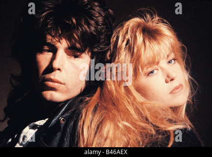 Close-up of a young couple back-to-back Stock Photo