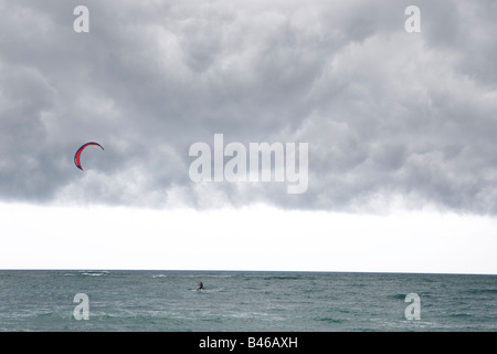 kite boarding at kite beach in the Dominican Republic Stock Photo