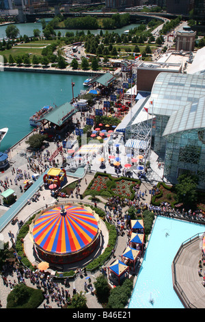 View of the Navy Pier from the Ferris Wheel, Chicago, Illinois Stock Photo