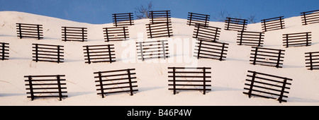 Avalanche Barrier, Rausu, Shiretoko Peninsula, Hokkaido, Japan Stock Photo