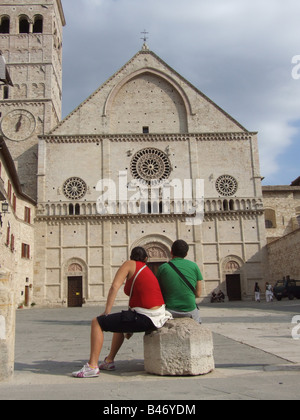 san rufino cathedral in assisi, italy Stock Photo