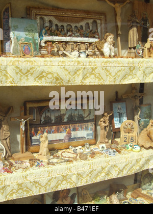 religious trinkets in gift shop in assisi, umbria, italy Stock Photo ...