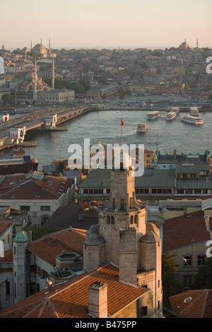 Galata bridge at sunset Stock Photo