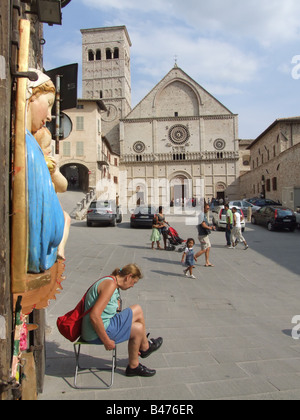 san rufino cathedral in assisi, italy Stock Photo