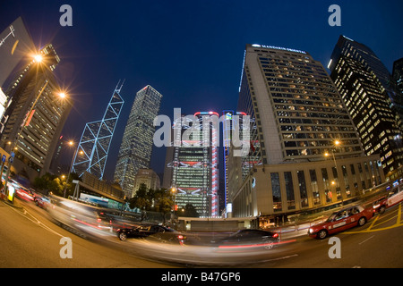 China, Hong-Kong Central, HSBC and Bank of China buildings Stock Photo