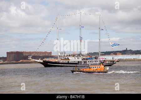 The Uruguayan sailing ship the Capitan Miranda at the Tall Ships race parade in Liverpool July 2008 Stock Photo