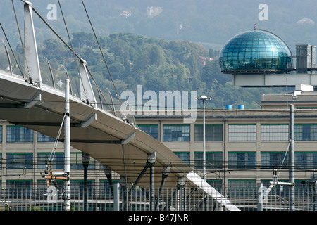 Lingotto building with Renzo Piano's bubble. Turin, Italy. Stock Photo