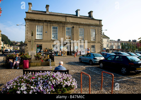 The Old Town Hall and Market Place Leyburn the Gateway to Wensleydale North Yorkshire Stock Photo