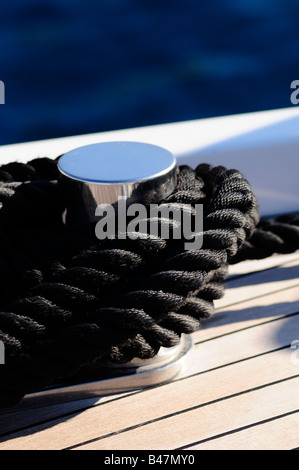 Ropes onboard a super yacht. Picture by Patrick Steel patricksteel Stock Photo