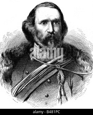 Garibaldi, Giuseppe, 4.7.1807 - 2.6.1882, Italian revolutionary, portrait, engraving, 1868, freedom fighter, patriot, Risorgimento, politics, uniform, , Stock Photo