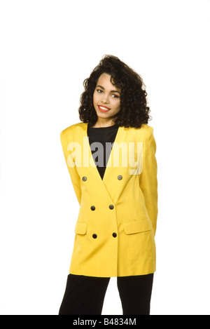 African american female executive,confident,  in business suit, studio white background, Stock Photo
