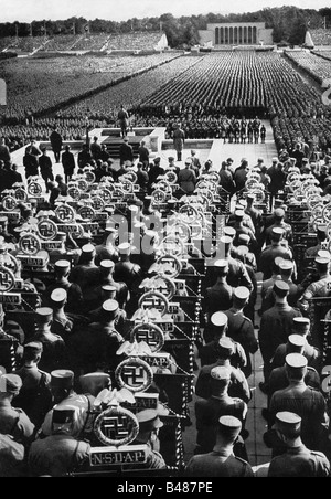 Nazism / National Socialism, Nuremberg Rallies, 'Rally of Freedom', 10.9.1935  - 16.9.1935, consecration of standards and commemoration of the dead, Luitpoldhain, speech of Adolf Hitler, , Stock Photo