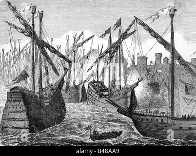 14th Century Ships Stock Photo - Alamy