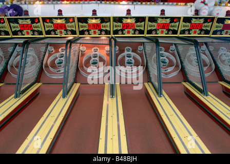 Skeeball games in an arcade in Astroland in Coney Island in the Brooklyn borough of New York Stock Photo