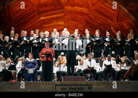 Boston Landmarks Orchestra performs Verdi's Requiem at the Hatch Shell in Boston Massachusetts Stock Photo