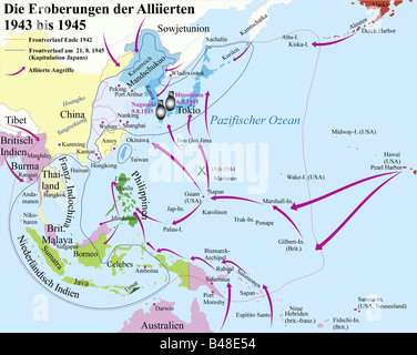 Map of the World in 1943 Stock Photo - Alamy